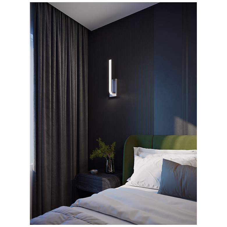 Image 2 Lumina 20" High Satin Nickel LED Sconce more views