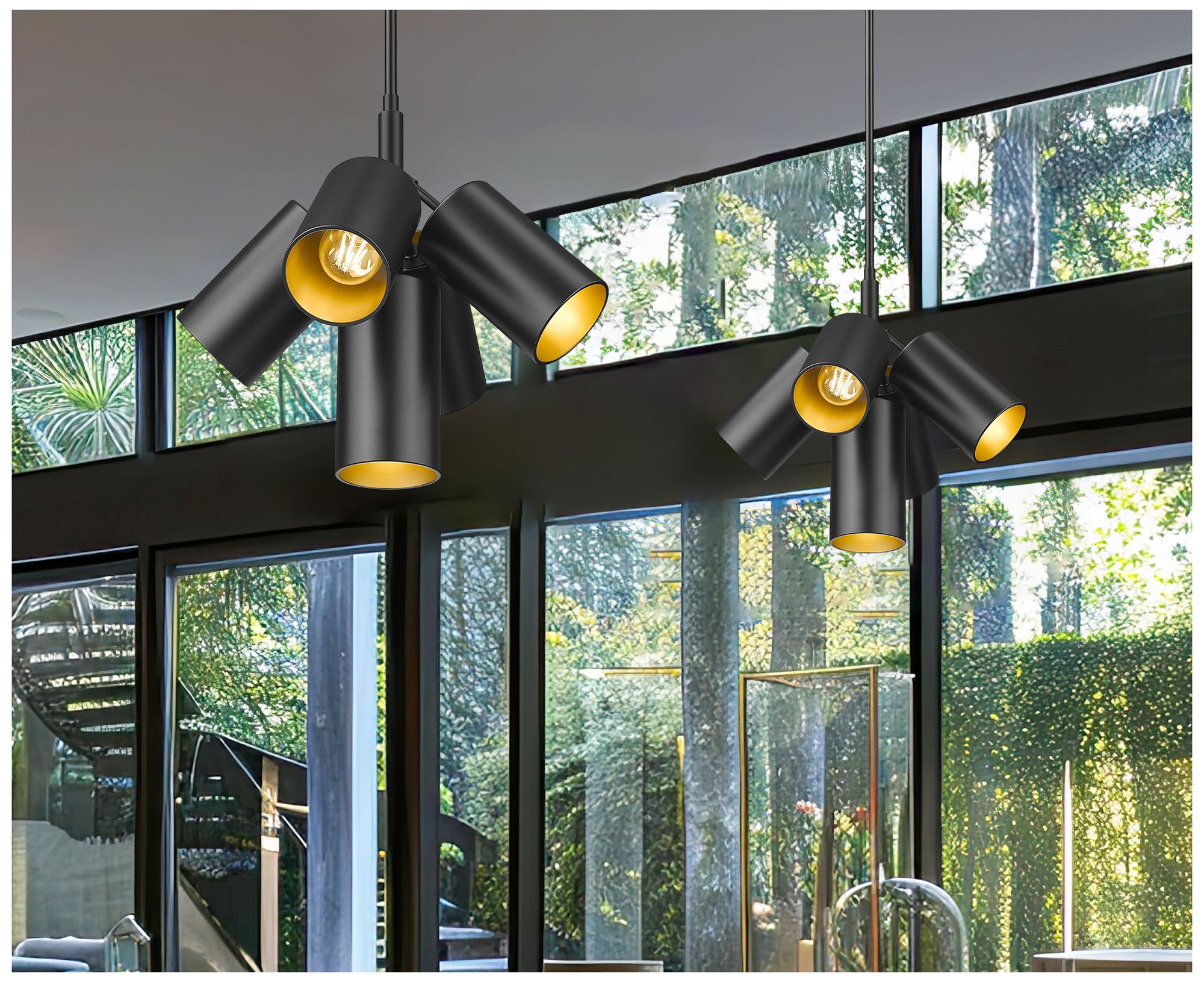 Thumbnail2 of Lumina by Z-Lite Matte Black 5 Light Chandelier more views