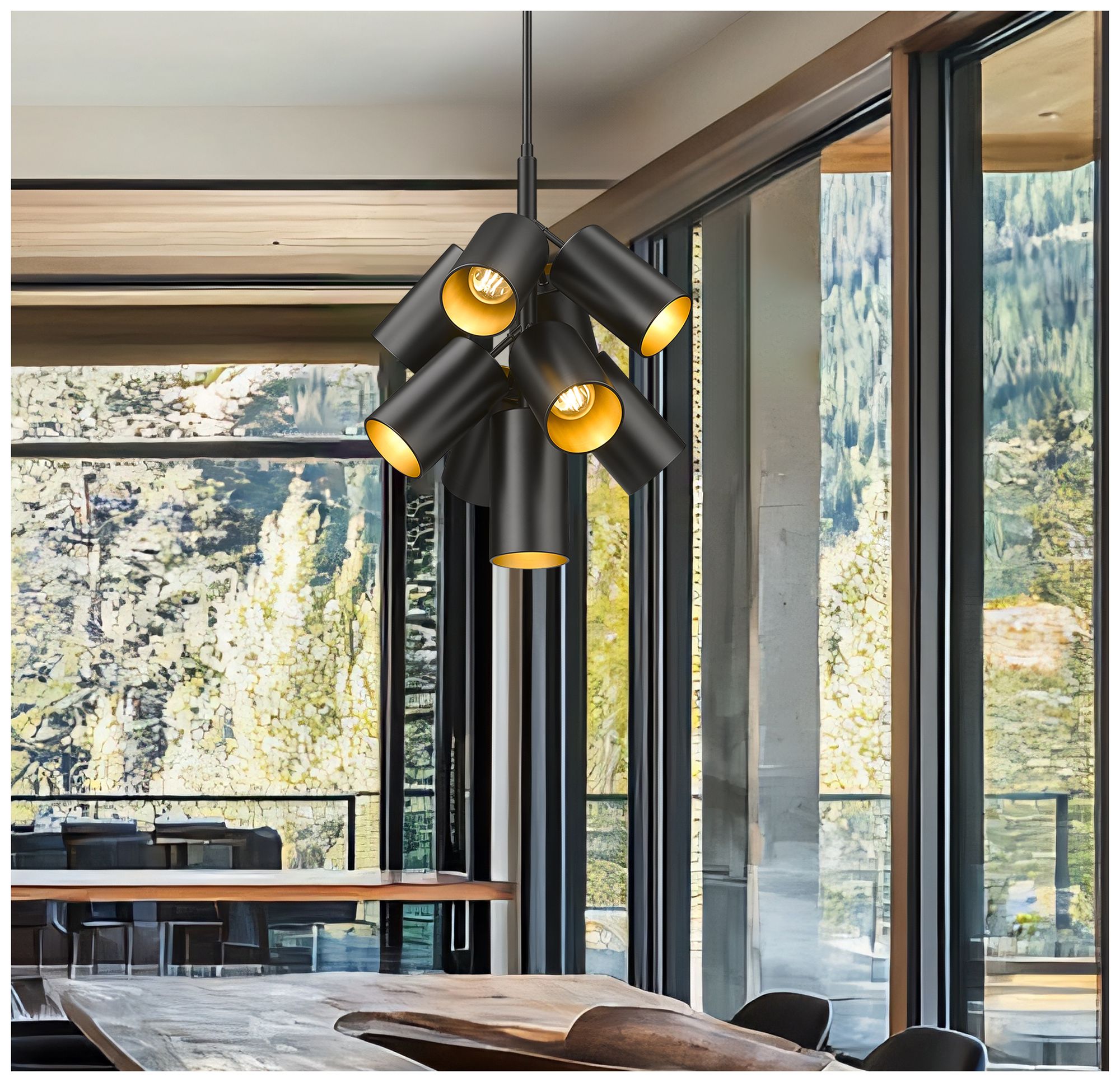 Image 3 Lumina by Z-Lite Matte Black 9 Light Chandelier more views