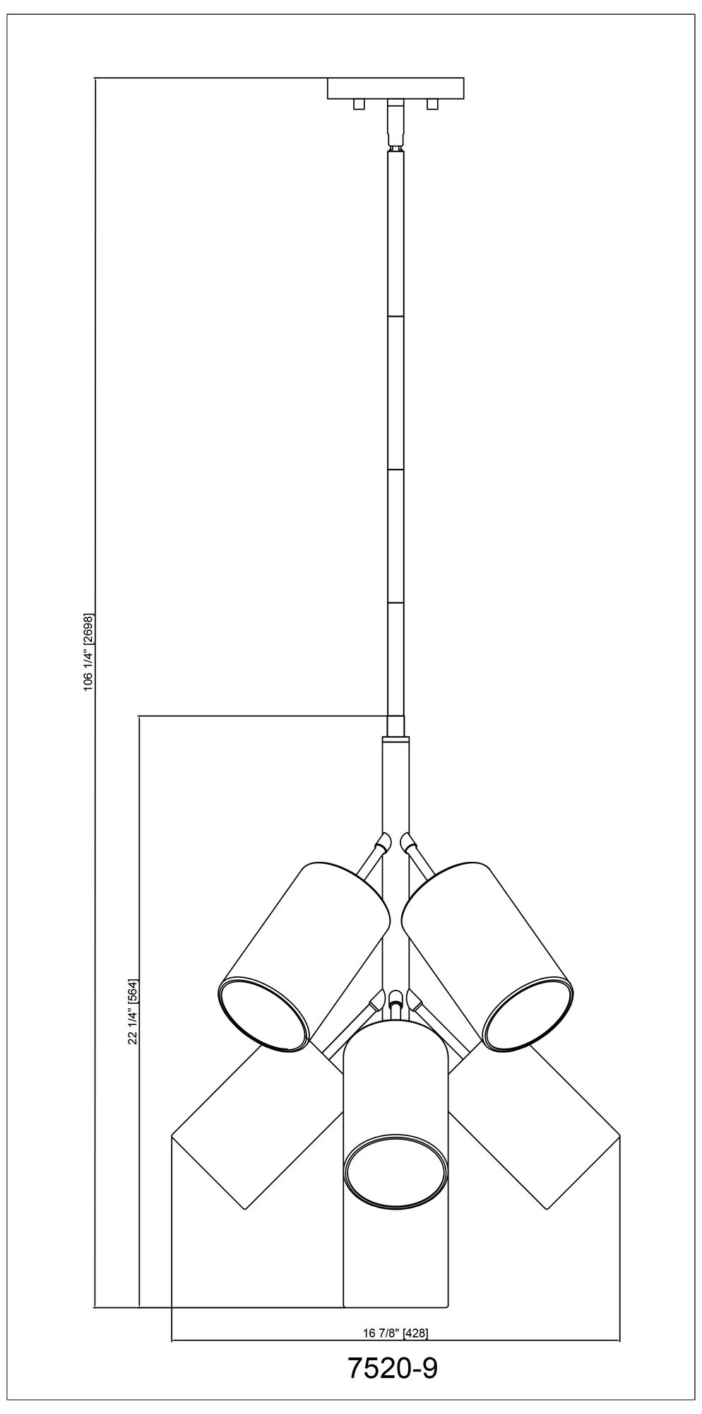 Lumina by Z-Lite Matte Black 9 Light Chandelier