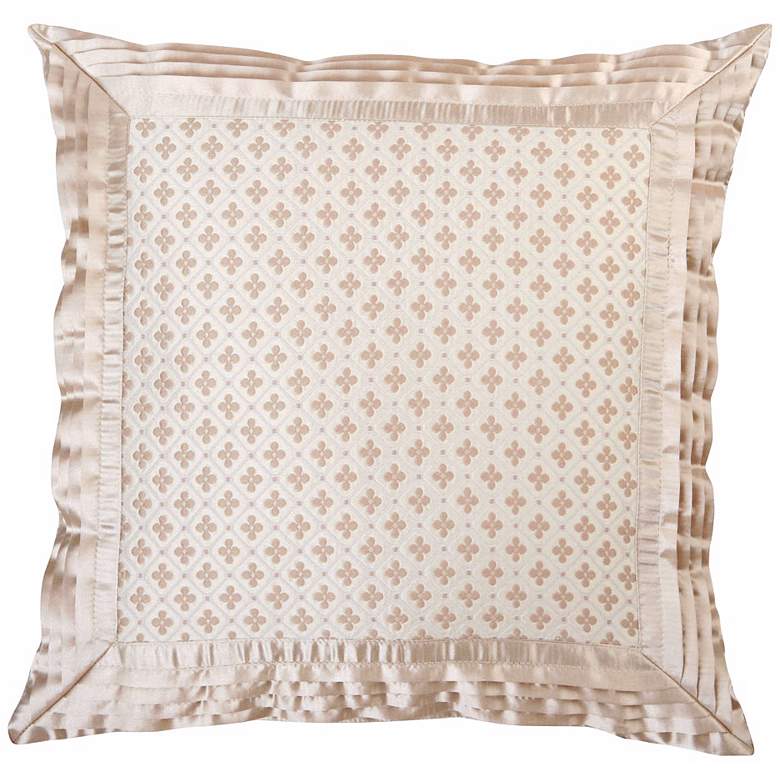 Image 1 Lumina Satin Trim 18 inch Square Decorative Pillow