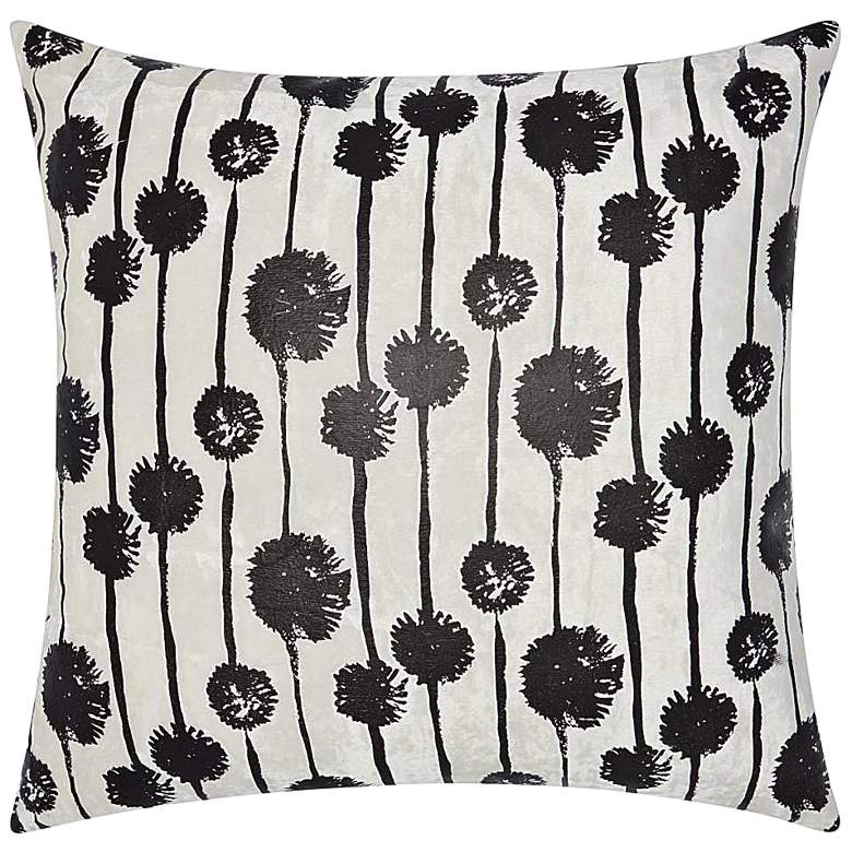 Image 1 Luminecence Black Metallic Dandelions 20 inch Square Pillow