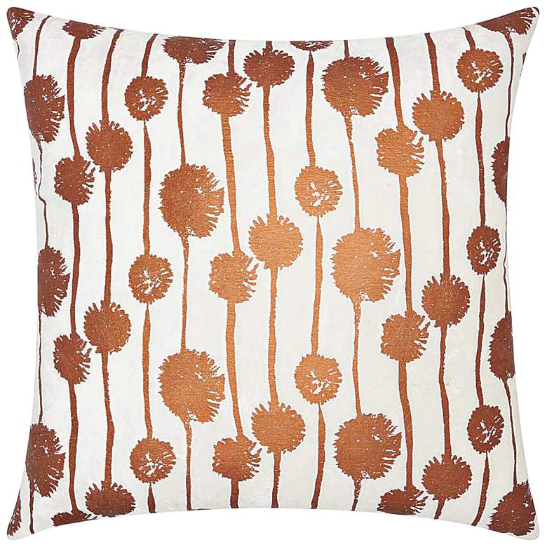 Image 1 Luminecence Copper Metallic Dandelions 20 inch Square Pillow 