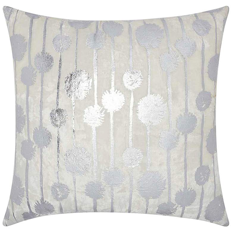 Image 1 Luminecence Silver Metallic Dandelions 20 inch Square Pillow 