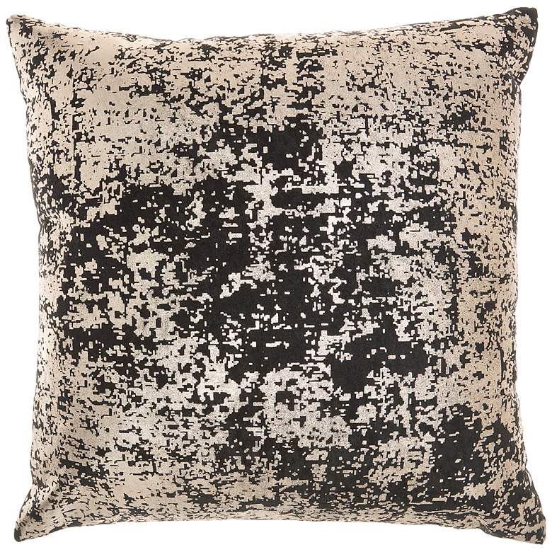 Image 2 Luminescence Black Gold Abstract 20" Square Throw Pillow