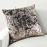 Luminescence Black Gold Abstract 20" Square Throw Pillow