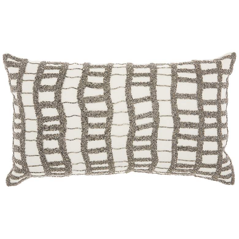 Image 1 Luminescence Pewter Beaded Ladders 20"x12" Throw Pillow