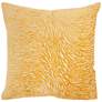Luminescence Yellow Metallic Zebra 20" Square Throw Pillow