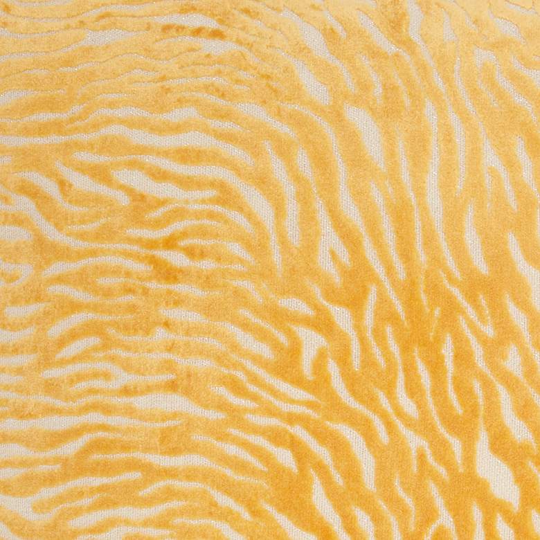 Image 3 Luminescence Yellow Metallic Zebra 20" Square Throw Pillow more views