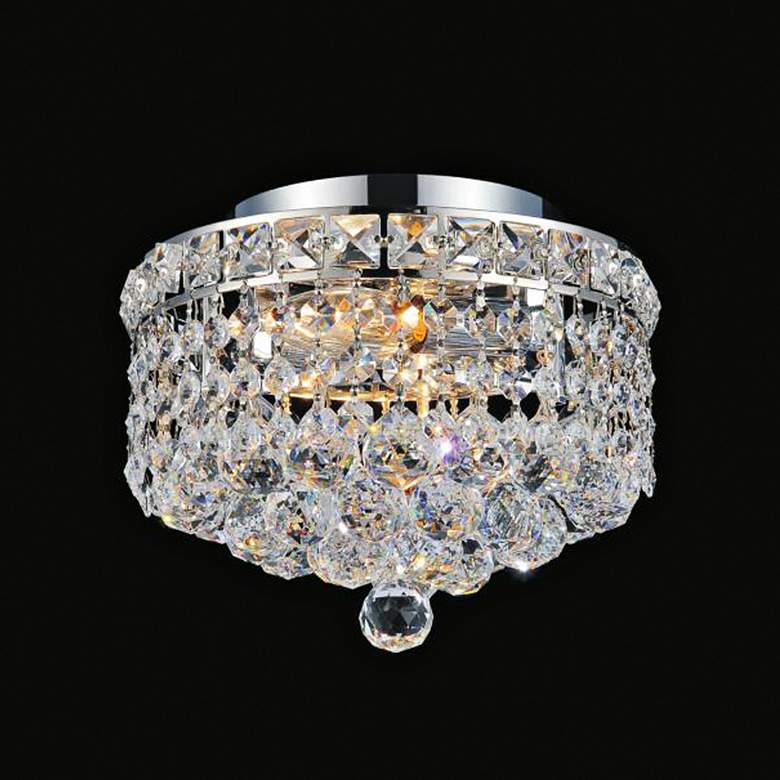 Image 1 Luminous 10" Wide Chrome with Crystal Ceiling Light