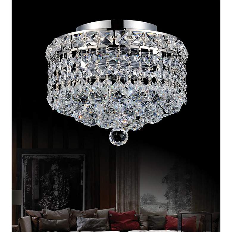 Image 2 Luminous 10" Wide Chrome with Crystal Ceiling Light more views