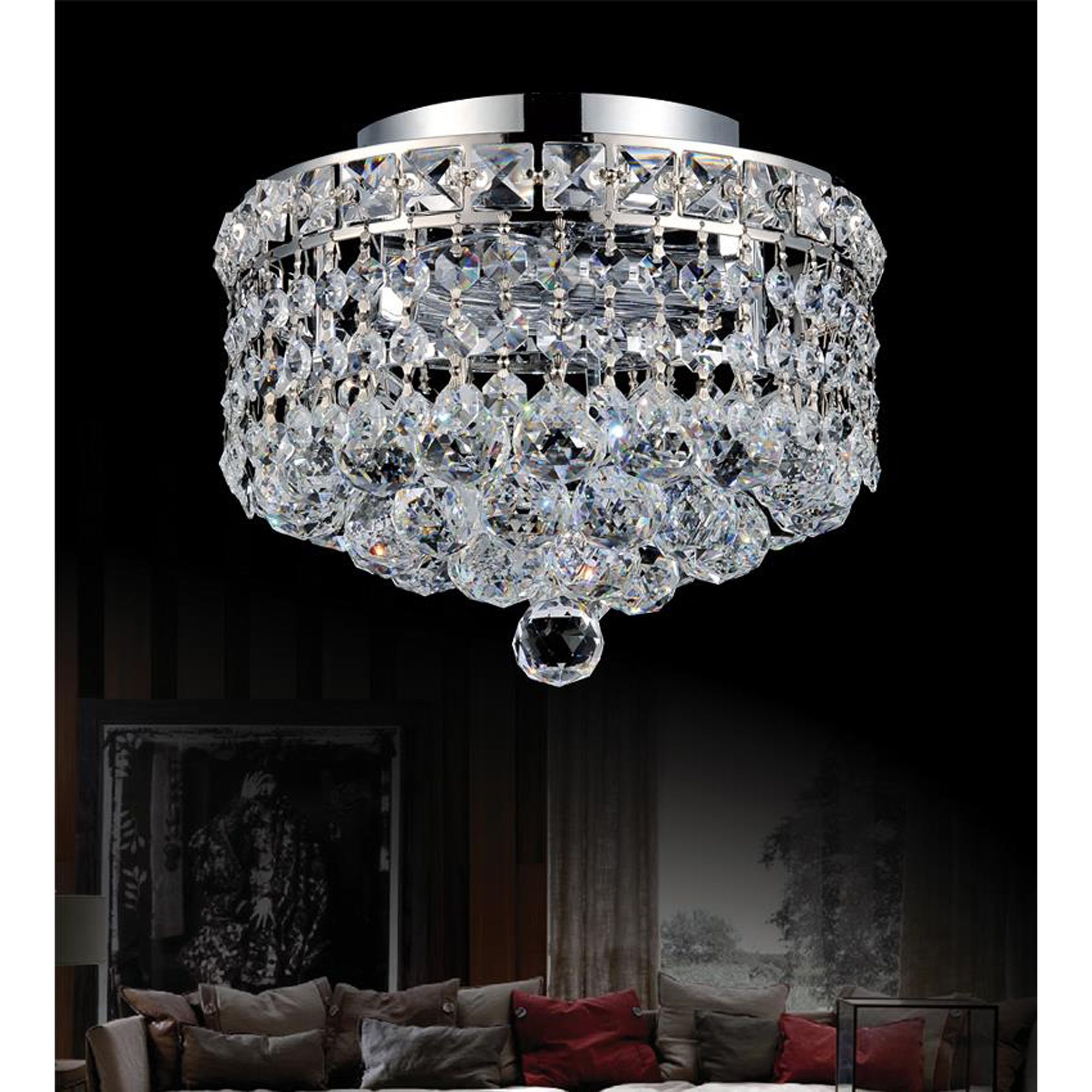 Image 2 Luminous 2 Light 10in Chrome Flush Mount more views