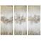 Luminous 35"H Taupe Hand-Brushed 3-Piece Canvas Wall Art Set