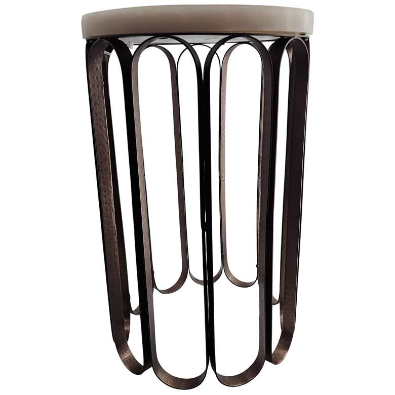 Image 1 Luminous Glow Resin Top and Metal Base Side Table - Antique Copper