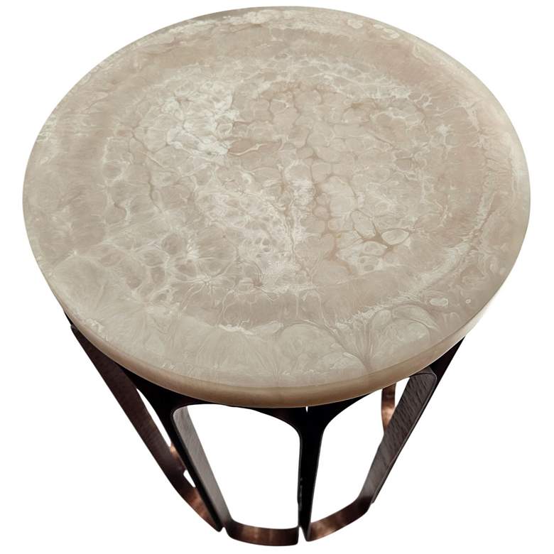 Image 3 Luminous Glow Resin Top and Metal Base Side Table - Antique Copper more views