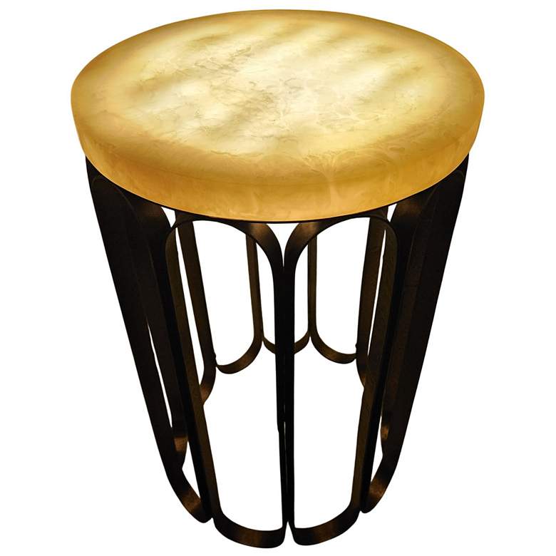 Image 5 Luminous Glow Resin Top and Metal Base Side Table - Antique Copper more views