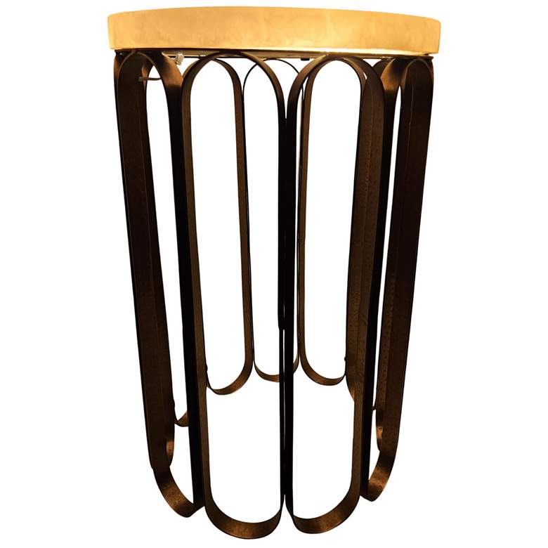 Image 6 Luminous Glow Resin Top and Metal Base Side Table - Antique Copper more views