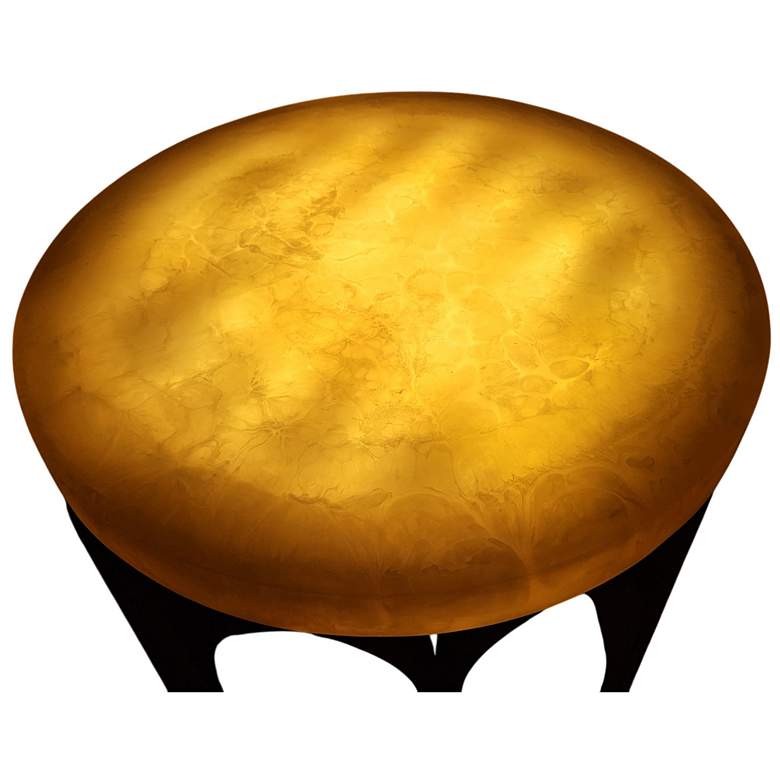 Image 7 Luminous Glow Resin Top and Metal Base Side Table - Antique Copper more views