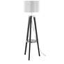 2_Lumisource Compass 58 1/2" High Black Tripod Base Shelf Floor Lamp