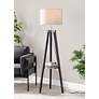 1_Lumisource Compass 58 1/2" High Black Tripod Base Shelf Floor Lamp
