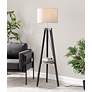 4_Lumisource Compass 58 1/2" High Black Tripod Base Shelf Floor Lamp more views