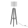 5_Lumisource Compass 58 1/2" High Black Tripod Base Shelf Floor Lamp more views