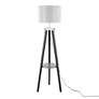 6_Lumisource Compass 58 1/2" High Black Tripod Base Shelf Floor Lamp more views