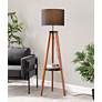 4_Lumisource Compass 58 1/2" High Wood Tripod Base Shelf Floor Lamp more views