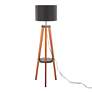 5_Lumisource Compass 58 1/2" High Wood Tripod Base Shelf Floor Lamp more views