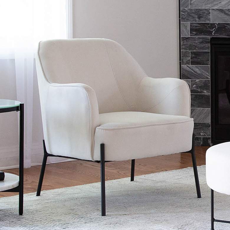 Image 2 LumiSource Daniella 25 1/2" Wide Modern Cream Fabric Accent Chair