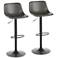 LumiSource Duke Gray Adjustable Swivel Bar Stools Set of 2