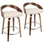 2_Lumisource Grotto 29 3/4" Cream Faux Leather Counter Stools Set of 2