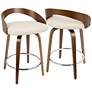 3_Lumisource Grotto 29 3/4" Cream Faux Leather Counter Stools Set of 2 more views
