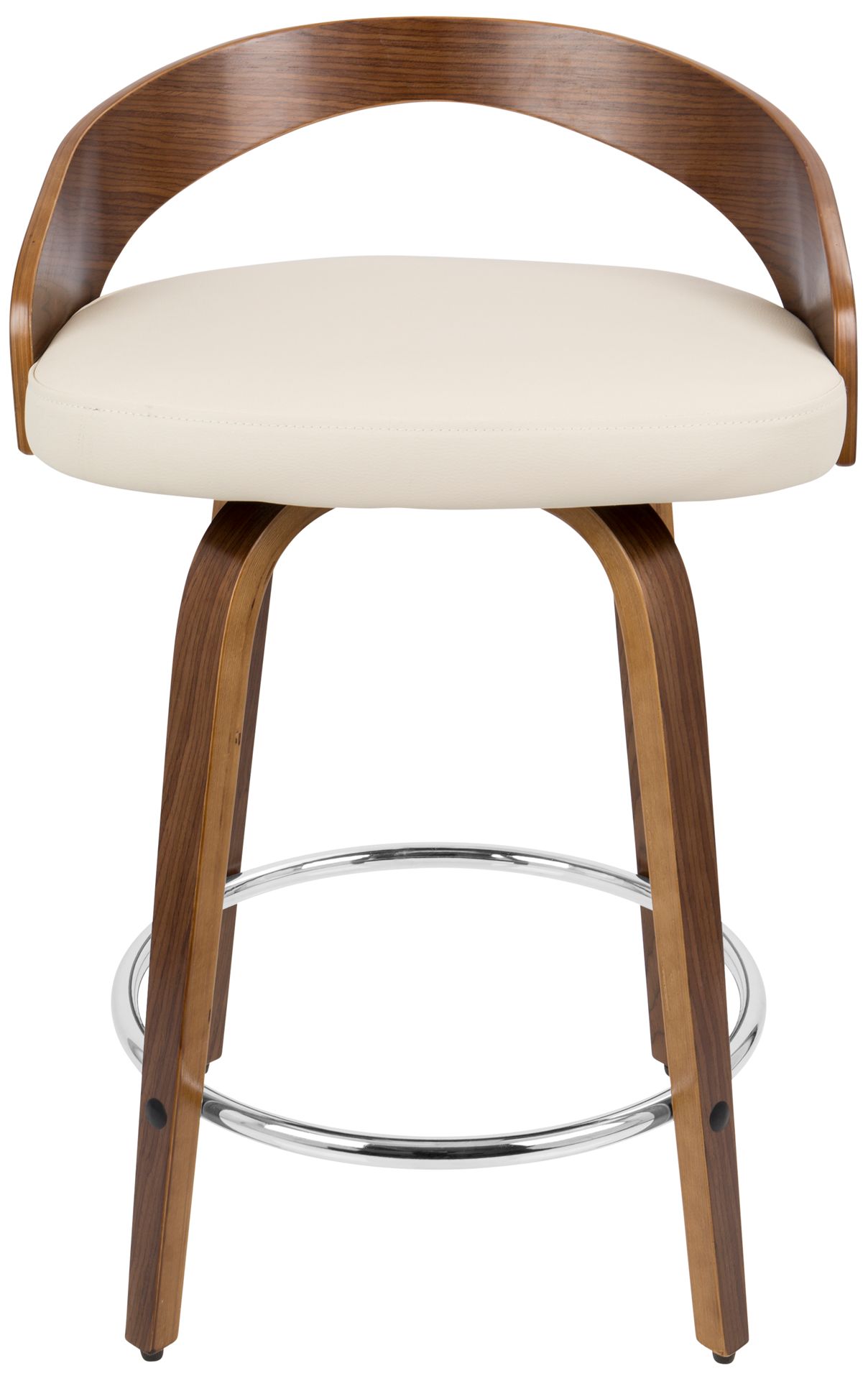 Lumisource Grotto 29 3/4" Cream Faux Leather Counter Stools Set of 2