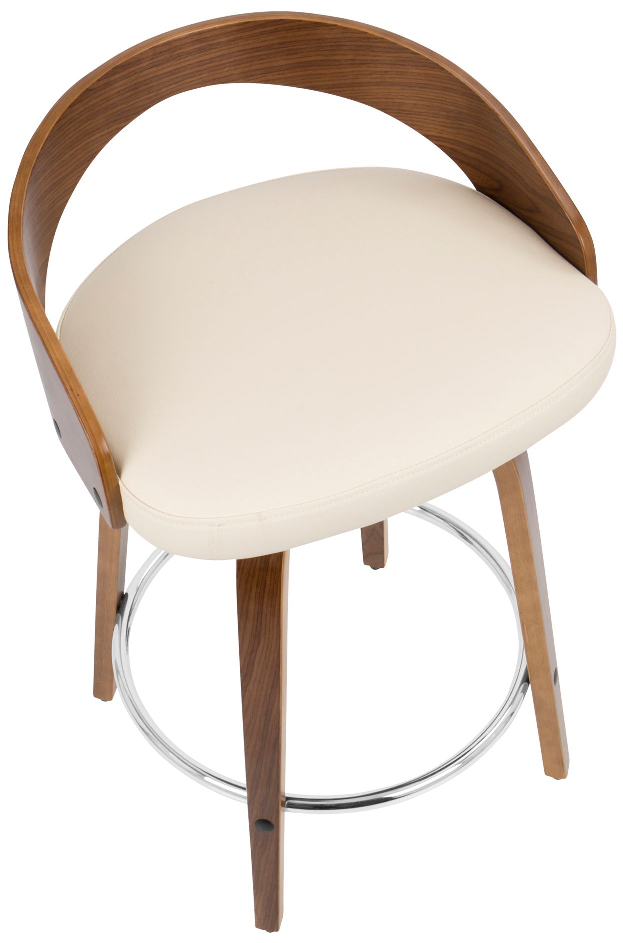 Lumisource Grotto 29 3/4" Cream Faux Leather Counter Stools Set of 2