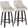 LumiSource Hannah 27" Walnut and Cream Swivel Counter Stools Set of 2
