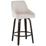 3_LumiSource Hannah 27" Walnut and Cream Swivel Counter Stools Set of 2 more views