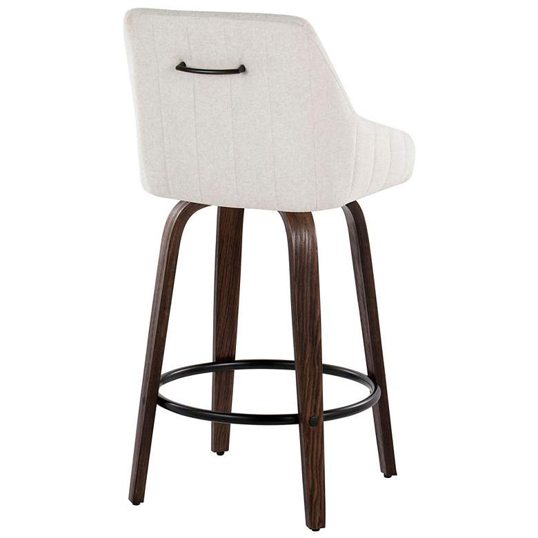 Image 5 LumiSource Hannah 27" Walnut and Cream Swivel Counter Stools Set of 2 more views