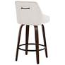 5_LumiSource Hannah 27" Walnut and Cream Swivel Counter Stools Set of 2 more views