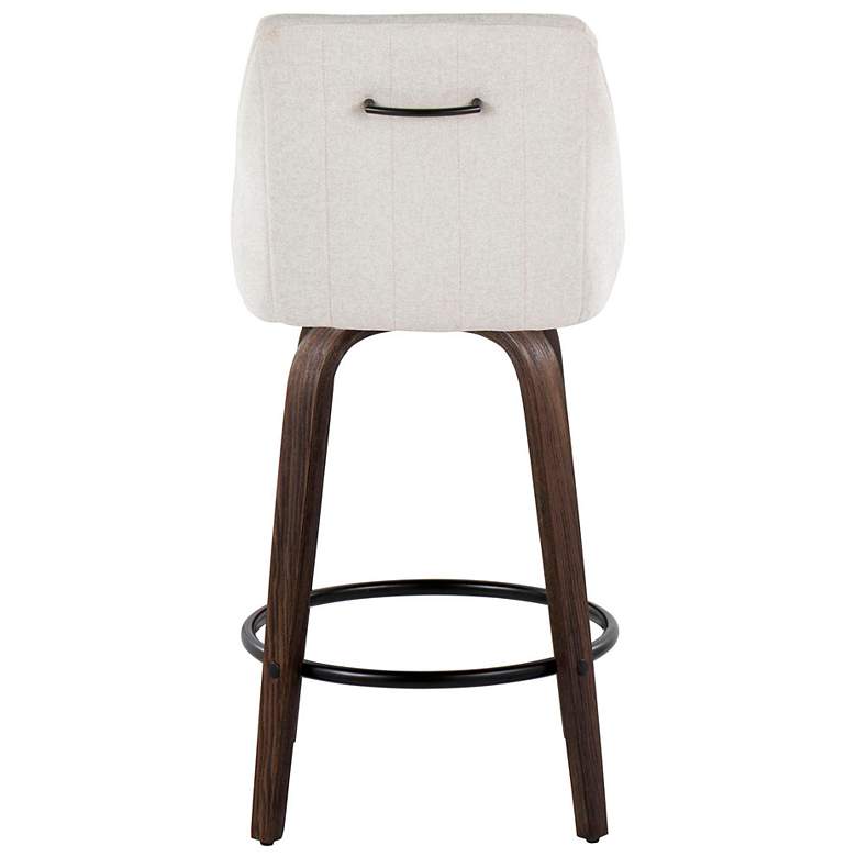 Image 6 LumiSource Hannah 27" Walnut and Cream Swivel Counter Stools Set of 2 more views