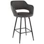 3_Lumisource Margarite 26" Grey Faux Leather Counter Stools Set of 2 more views