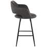4_Lumisource Margarite 26" Grey Faux Leather Counter Stools Set of 2 more views