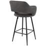 5_Lumisource Margarite 26" Grey Faux Leather Counter Stools Set of 2 more views