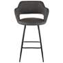 7_Lumisource Margarite 26" Grey Faux Leather Counter Stools Set of 2 more views