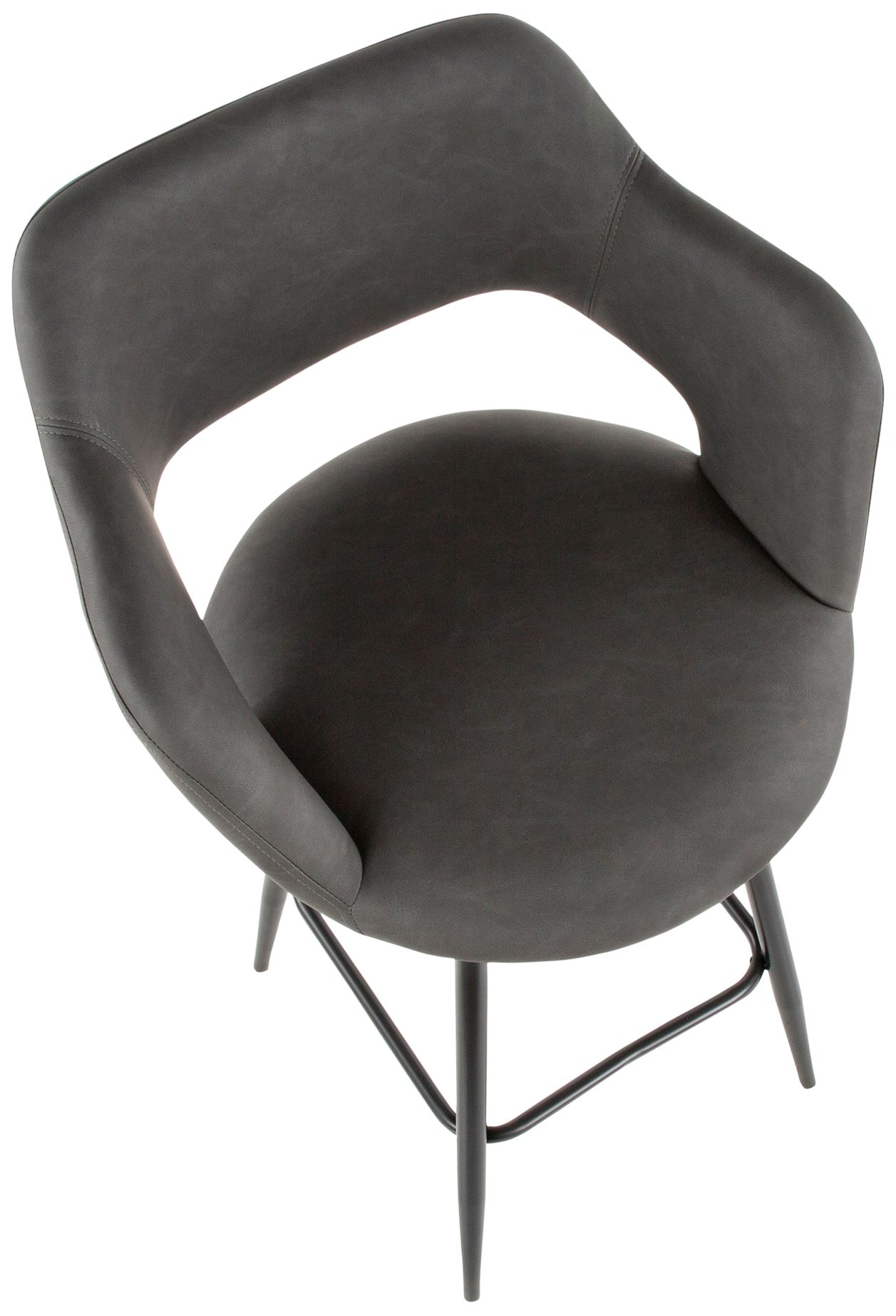 Lumisource Margarite 26" Grey Faux Leather Counter Stools Set of 2