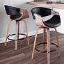 1_LumiSource Symphony Grey and Black Swivel Counter Height Stools Set of 2