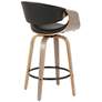 5_LumiSource Symphony Grey and Black Swivel Counter Height Stools Set of 2 more views