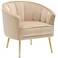 LumiSource Tania 30" Wide Modern Champagne Velvet Tufted Accent Chair