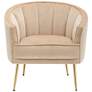 7_LumiSource Tania 30" Wide Modern Champagne Velvet Tufted Accent Chair more views