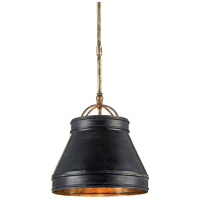 Image 1 Lumley 13"W French Black and Pyrite Bronze Pendant Light